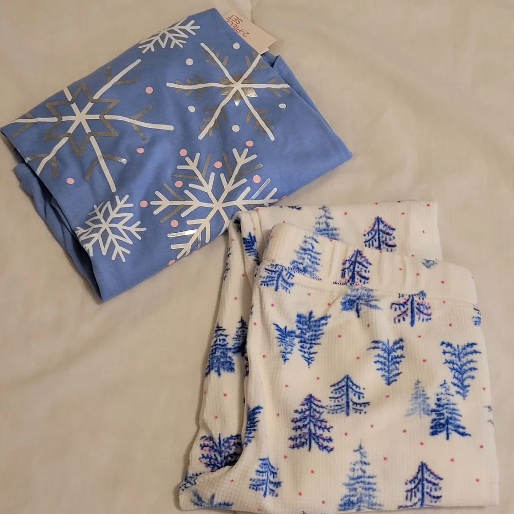 Girl's SO Pajama 2pc Set Snowflakes sz 16 - Picture 1 of 16